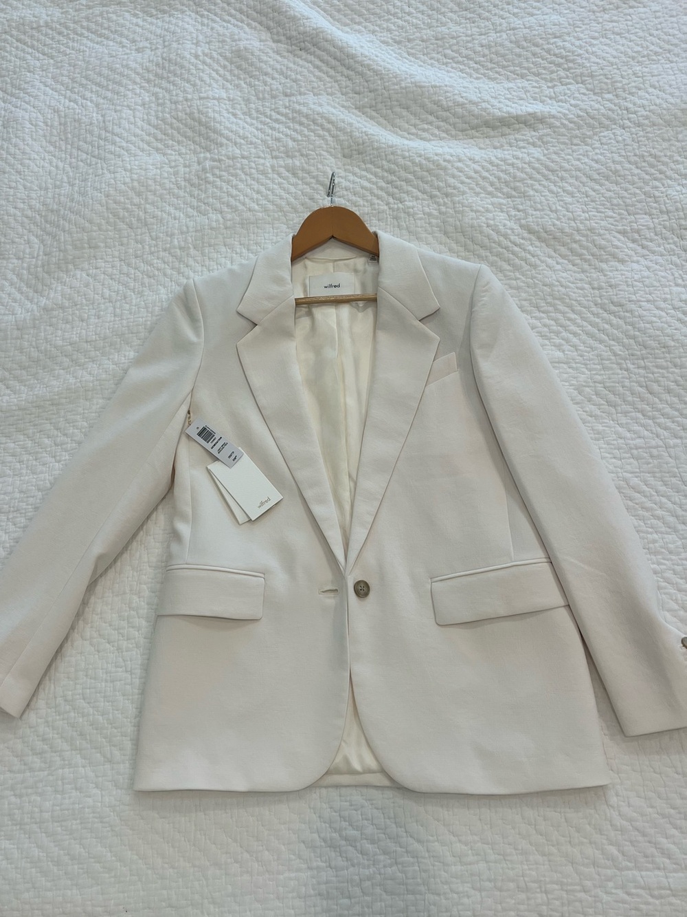 Wilfred Cream Single-Button Tailored Blazer